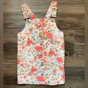 Floral Overall Denim Dress Size 4